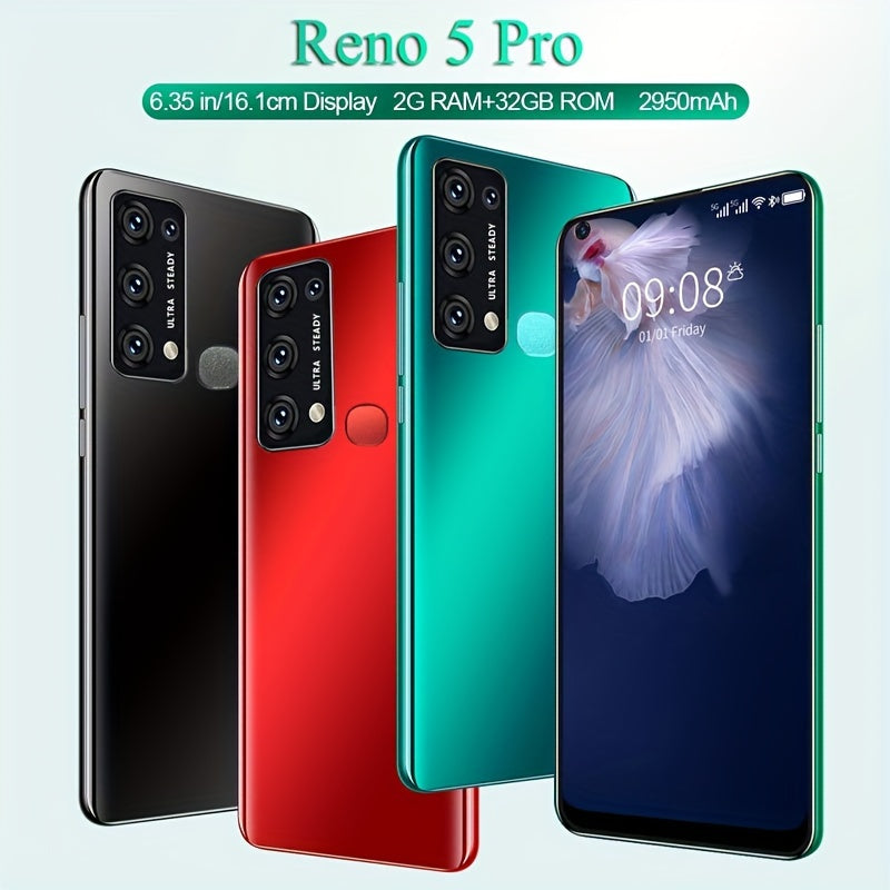 Reno5 Pro Android Smartphone 2GB RAM 32GB ROM 16.13 Cm Large Screen Dual SIM Card Only Supports 3GWCDMA: 850/2100MHZ Cellphone