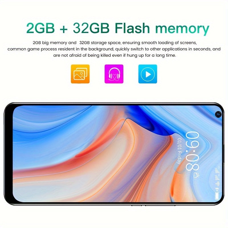 Reno5 Pro Android Smartphone 2GB RAM 32GB ROM 16.13 Cm Large Screen Dual SIM Card Only Supports 3GWCDMA: 850/2100MHZ Cellphone