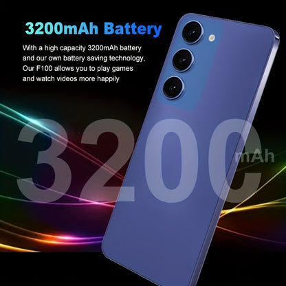 Smartphone F100, 2G RAM+64G ROM, 16.66cm Large Screen, 3200mAh Battery, 3G Network Unlocked Cellphone, Face Recognition, Supporting Two Sim Cards Mobile Phone, 3G WCDMA: 850MHz/2100MHz